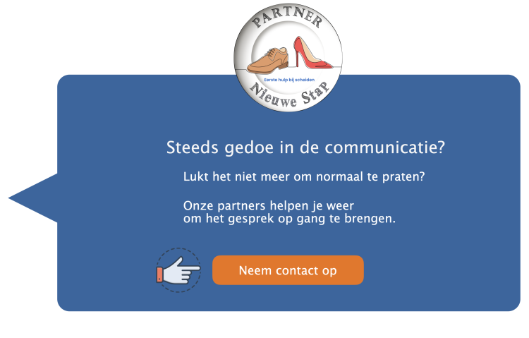 button waar je vragen kan stellen over communicatie als je gaat scheiden of gescheiden bent