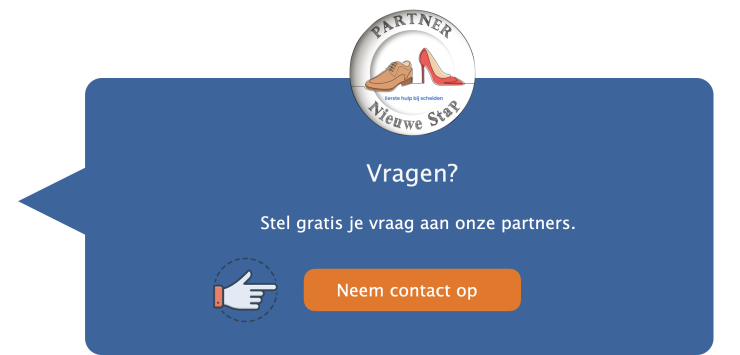 Vragen over uit elkaar gaan? klik hier. Button om gratis je vragen te stellen