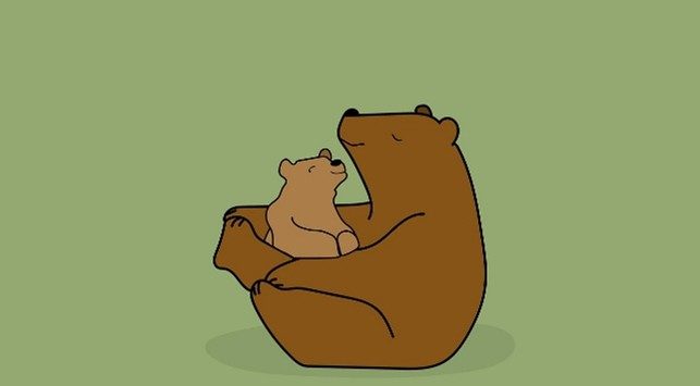 knuffel beer met kind. Gescheiden ouders