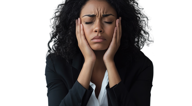 vrouw met stress. Woonstress bij scheiden