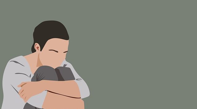 getekende eenzame man symbool voor eenzaamheid bij scheiding