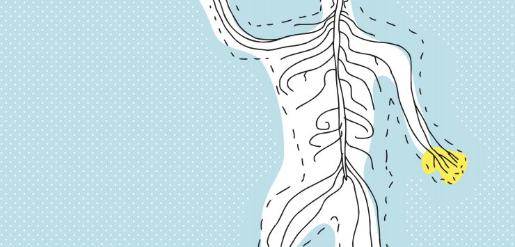 Getekend mens met onrust in lijf symbool voor rust na narcisme