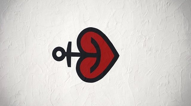 getekend anker met hart. Jij bent het anker voor je kinderen na de scheiding