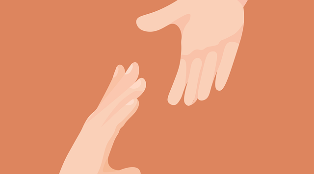 Twee handen die elkaar niet meer vinden. Symbool voor slechte communicatie in de relatie.