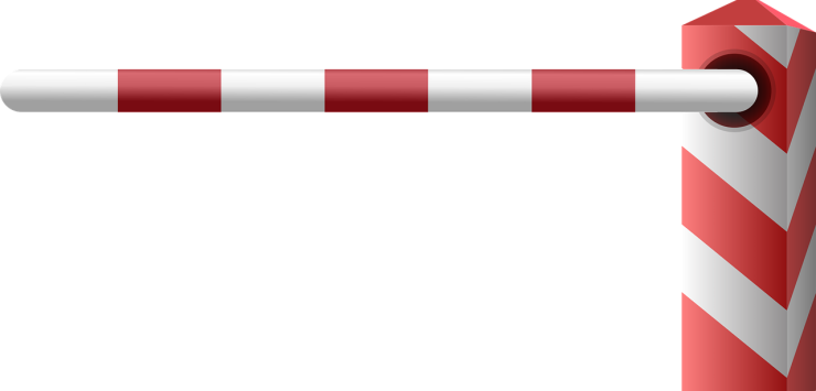 rood-witte slagboom symbool voor nee zeggen tegen je ex