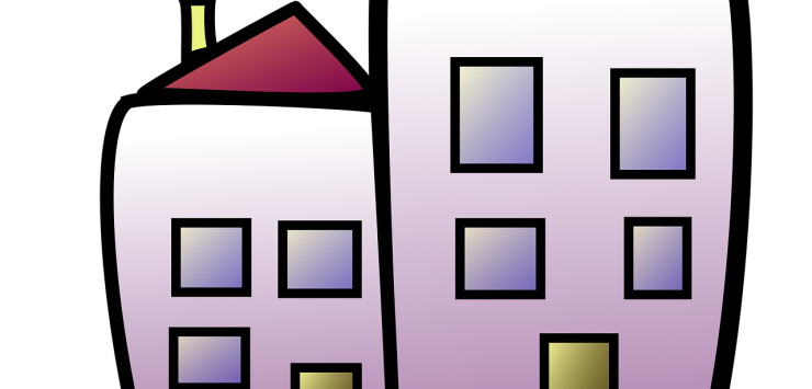 twee getekende huizen. Koopwoning op 1 naam